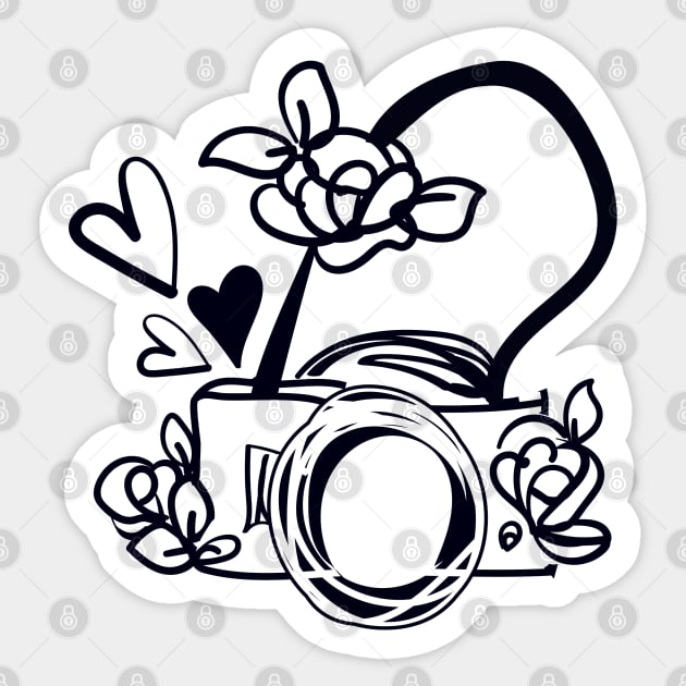 digital camera with flowers Sticker by princessmi-com